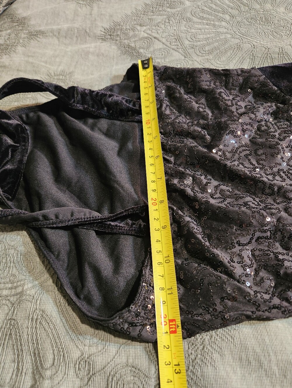 Revolution Black Velvet Jumpsuit with Sequined Halter Bodice - Picture 7 of 9